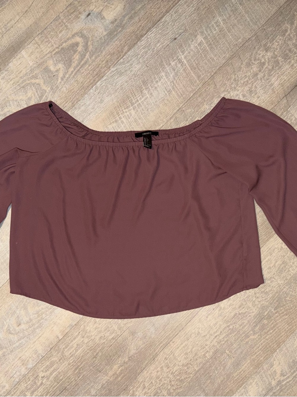 Forever 21 Mauve Off-Shoulder Crop Top